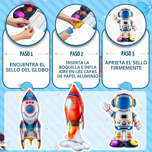 Vista 5 de RoundFunny - 8 globos de aluminio para el espacio exterior, astronauta