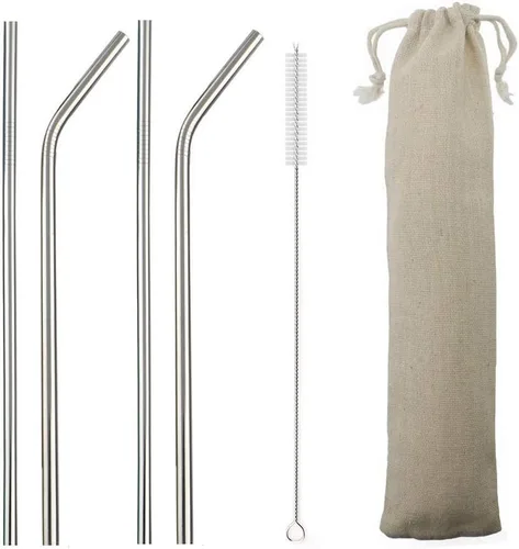 Vista 11 de Gugrida Pajitas de metal de acero inoxidable de 8.5 pulgadas, reutilizables, juego de 3 popotes – Cepillo de limpieza de color ultra largo