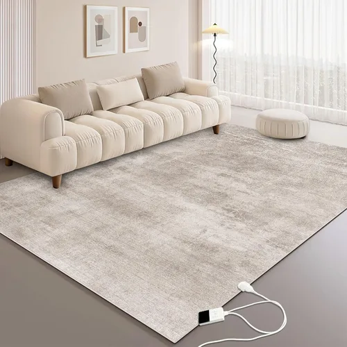 Vista 13 de Alfombra térmica eléctrica de 4.6 x 6.6 pies, alfombra de felpa suave con temporizador, calentamiento rápido para oficina, sala de estar, comedor