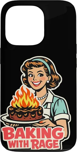 Vista 10 de Baking with Rage Retro 1950s Housewife Pop Art Humor Case for iPhone 17