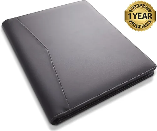 Vista 8 de STYLIO - Padfolio, carpeta organizadora de portafolio p/currículum/entrevista, documento legal, tarjeta comercial, bloc de notas tamaño carta Negro