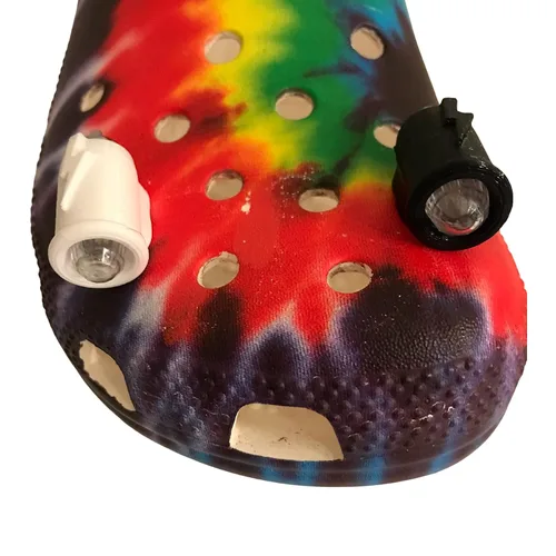 Vista 3 de Mini Headlights for Crocs an LED flashlight charm for your shoes (Lime Translucent)