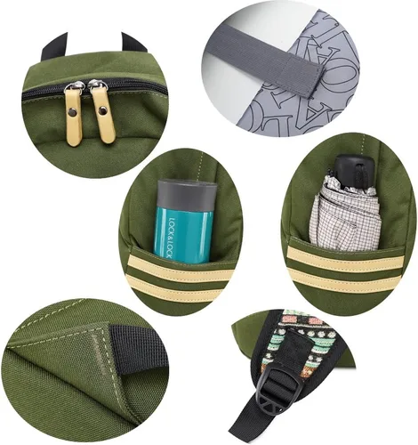 Vista 4 de Mochilas ligeras para niños, mochila escolar de lona, pequeñas mochilas de viaje para mujeres, niñas, niños, mochila para niños pequeños