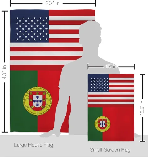 Vista 2 de Cartel de bandera de la amistad de Portugal, Estados Unidos, arte de pared, postes de bandera para exteriores de casa, decoración al aire libre