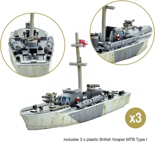 Vista 4 de Cruel Seas Strike Fast, Strike Hard! Cruel Seas Starter Set 1:300 WWII Naval Militar Wargaming Plastic Model Kit 781510001
