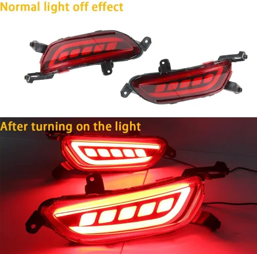 Vista 5 de Luces traseras LED superbrillantes para Mazda CX-3 2016-2020, ensamblajes de luces traseras de rejilla roja, 2 unidades/juego