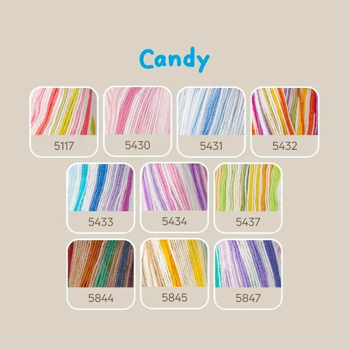 Vista 7 de Sensy Candy Yarn - Hilo de 5 madejas, 3.5 onzas, 251 yardas, multicolor para ganchillo y tejido, calibre ligero 3