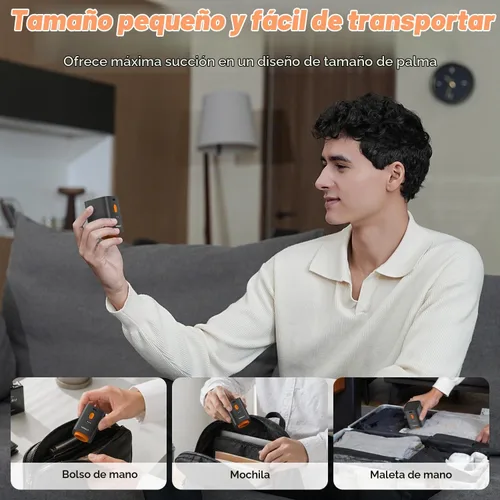Vista 3 de Bolsas de vacío para viajes con bomba inalámbrica para equipaje o maleta Negro