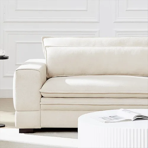 Vista 8 de KEVINSPACE Sofá de 104.72 pulgadas, moderno de mediados de siglo, sofá de 3 plazas para sala de estar, sofás de asiento profundo, muebles, cómodos
