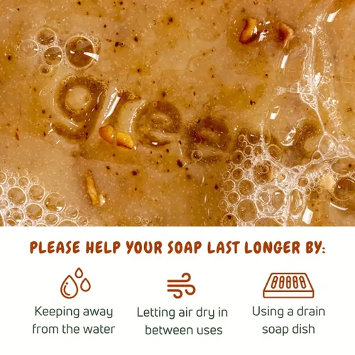 Vista 8 de Jabón exfoliante Clove & Cinnamon para hombres o mujeres con avena orgánica, aceites orgánicos, veganos, totalmente naturales, veganos y sin
