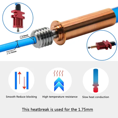 Vista 5 de POLISI3D Actualización CR6 SE All Metal Bimetálico Heatbreak Cobre Titanio TC4 Garganta para Creality Ender 3 V2 Neo / Ender3 Neo/CR-6 SE/Max/CR-5