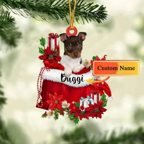 Vista 25 de Perro Akita Inu personalizado en bolsa de regalo, adorno de Navidad, nombre personalizado, regalo para amantes de los perros, familia, Navidad