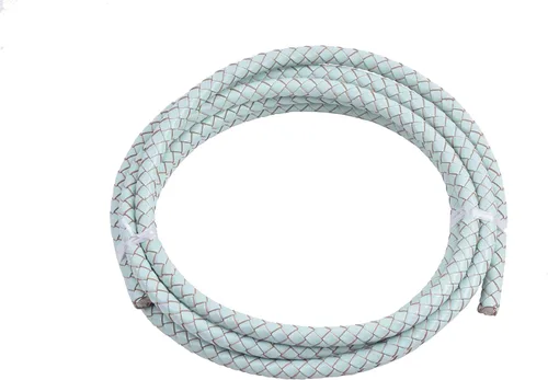 Vista 78 de 2 yardas 8.0mm Cordón redondo de cuero trenzado auténtico marrón antiguo para corbata de bolo