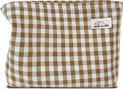 Vista 28 de HAPPYHEIDI Bolsa de maquillaje grande bolsa de cosméticos de viaje, bordado Teabreak Negro Floral