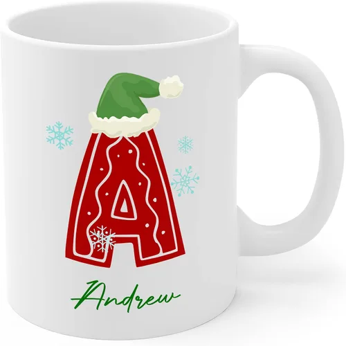 Vista 12 de Tazas de café con iniciales de Navidad 2025, taza con monograma, tazas de Navidad personalizadas con nombres, taza para niños, tazas de café, tazas