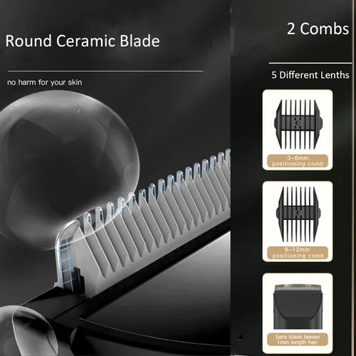 Vista 4 de Favrison Cortapelos para hombres, cortadora de cabello inalámbrica profesional con aspiradora automática, impermeable, recargable por USB, kit