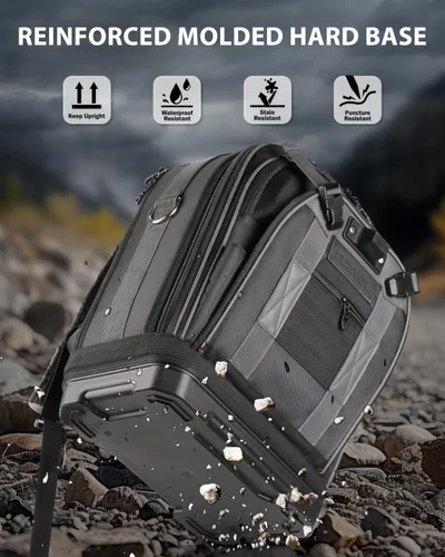 Vista 4 de Mochila de herramientas con compartimento para portátil, bolsa de herramientas completamente abierta, bolsas de herramientas HVAC, mochila