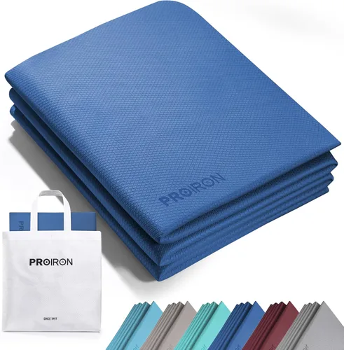 Vista 8 de PROIRON Esterilla de Yoga Plegable 0.24"/0.16" para Entrenamiento en Casa y Viajes, Esterillas de Yoga de Viaje Antideslizantes con Bolsa