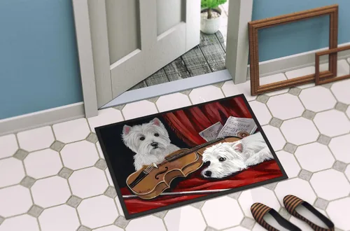 Vista 4 de Caroline's Treasures PPP3279MAT Westie Fiddlers - Felpudo de 18 x 27 pulgadas, tapete para puerta delantera, interior y exterior, para entrada