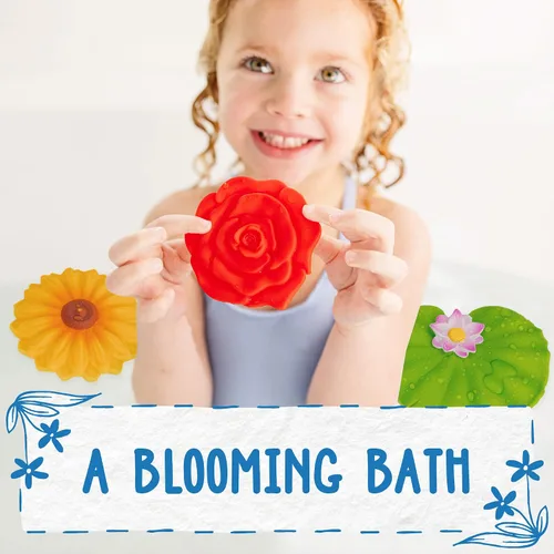 Vista 2 de SplashEZ Juguetes de Baño Sin Moho para Niños y Niños Pequeños Juguetes de Baño para Bebés Sin Agujeros Flores Flotantes Sin Moho para Bañera