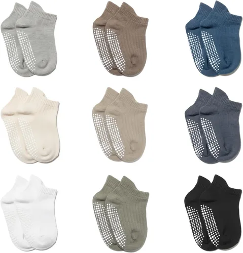 Vista 2 de Baby Socks Non Slip: Toddler Ankle Socks with Grip for Kids Infant Boys Girls 3 Months-5 Years (6/9 Pack)