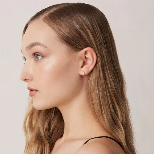 Vista 4 de PAVOI 14K Gold Plated Cubic Zirconia Cuff Earrings Huggie Stud