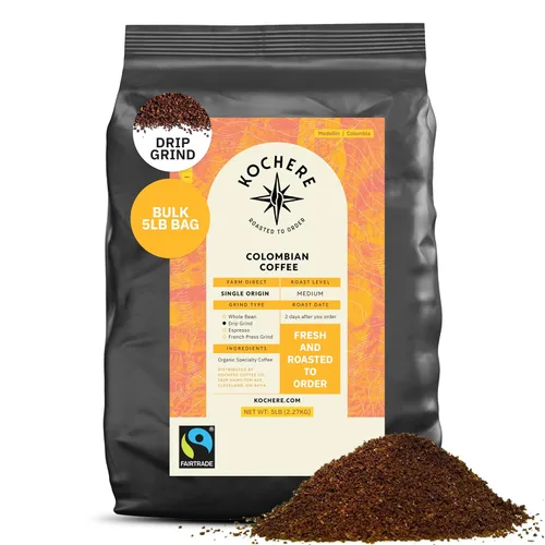 Vista 21 de Café molido colombiano Medellín, granos de café tostado medio de origen único, recién tostado a pedido, café molido orgánico, grado especial
