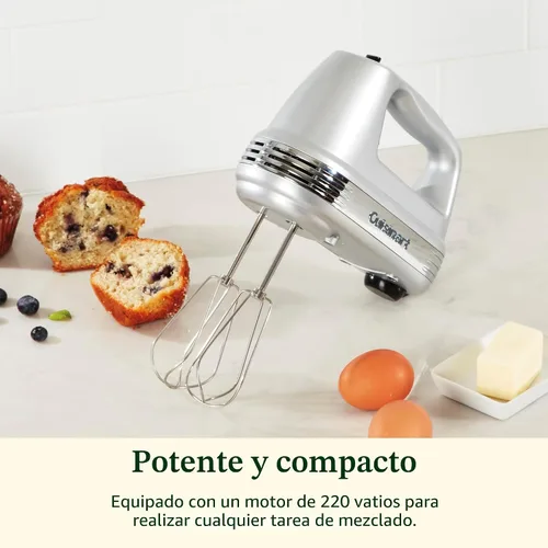 Vista 2 de Cuisinart Batidora de mano eléctrica, 9 velocidades, batidores extralargos Cromo cepillado