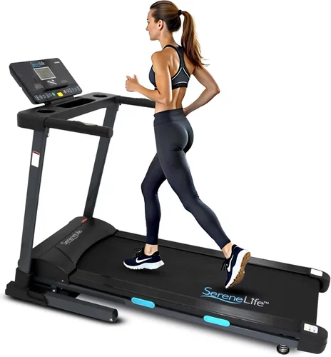 Vista 3 de SereneLife SereneLife Folding Treadmill Exercise Running Machine - Electric Motorized Running Exercise Equipment for Apartment Home/Office Jogging