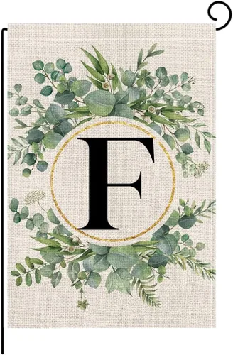 Vista 12 de wyooxoo Bandera de jardín floral con monograma de letra A, de 12 x 18 pulgadas, doble cara para exteriores, familia, apellido, bandera inicial