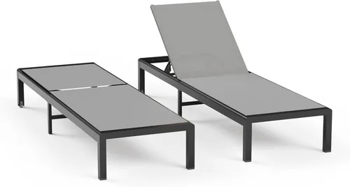 Vista 15 de Tumbona de aluminio para patio al aire libre con ruedas, color Caqui