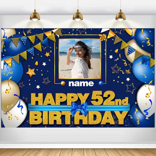 Vista 29 de Pancarta Personalizada de Decoraciones de Feliz Cumpleaños 101 - Telón de Fondo de 101 Años para Mujeres Hombres Niños Niñas Suministros de Fiesta