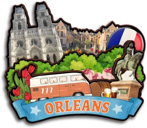 Vista 15 de Blois Centre-Val de Loire Francia - Imán de madera para nevera, colección 3D, hecho a mano, viajes, ciudad, recuerdos, nevera, regalo