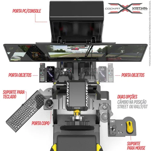 Vista 7 de Extreme Simracing Racing Simulator Cockpit With All Accessories (BlackYellow) - VIRTUAL EXPERIENCE V 3.0 Racing Simulator For Logitech G27, G29