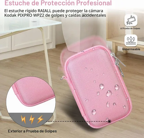 Vista 6 de RAIALL Kodak PIXPRO WPZ2 - Funda para cámara digital Kodak PIXPRO WPZ2, resistente al agua, a prueba de golpes, a prueba de polvo, bolsa de viaje