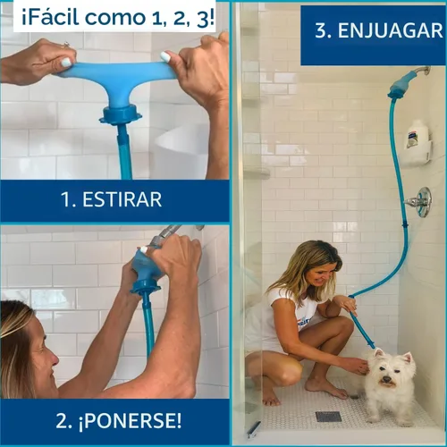 Vista 6 de Rinseroo: "Cosa de Limpieza para Ducha" – Accesorio de Manguera de Mano Deslizante para Enjuague de Pared de Ducha Rápido y Sin Desorden – Manguera