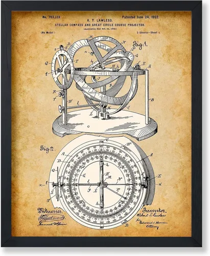 Vista 67 de Poster Master Póster celestial – Impresión del mapa de las estrellas – Regalo para astronomía, fanáticos lunares – Arte vintage para el hogar