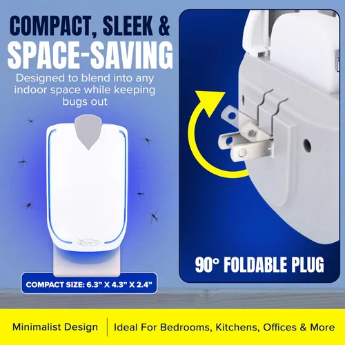 Vista 7 de 1 trampa para moscas de fruta y 5 cartuchos adhesivos, atrapador de insectos enchufable para interiores, trampa para moscas de luz UV captura moscas