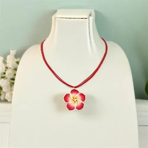 Vista 6 de Dearanswer - Juego de collar de flores, aretes colgantes, collar de cuerda de cera, dulce y elegante joyería para mujer