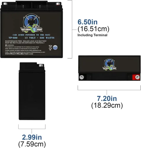 Vista 2 de Mighty Max Battery Viper VP-600 - Batería de repuesto para Odyssey PC680 (600 W)