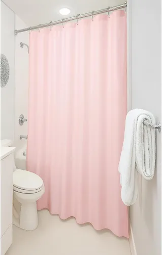 Vista 9 de Dependable Industries inc. Essentials Cortina de ducha magnetizada para baño con ojales de metal impermeable (beige)