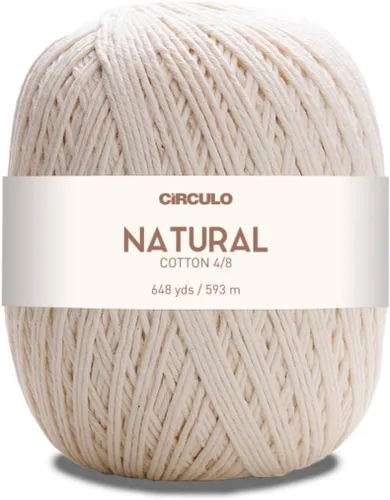 Vista 9 de Circulo - Hilo de algodón natural 4/10 grueso, 14.11 onzas de hilo sin teñir, 100% algodón brasileño para ganchillo, tejido y macramé, color: 20