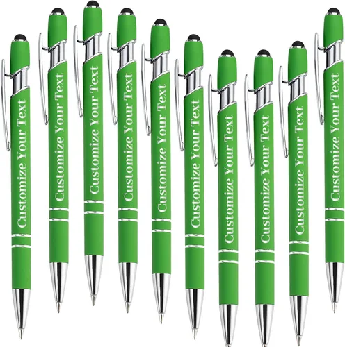 Vista 32 de Hasta 500 bolígrafos personalizados a granel con lápiz capacitivo, grabado, juego de bolígrafos con tu nombre, texto para mujeres de negocios