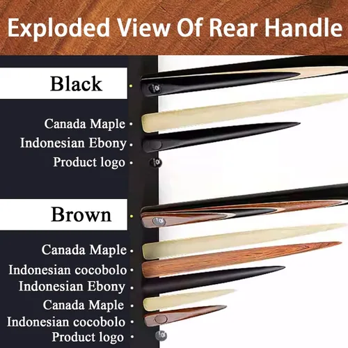 Vista 6 de Tacos de billar profesionales 10MM Billiard cue Chinese Eight-Pole Black Eight-Pole Snooker with Box 3/4(Color:2)