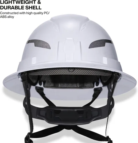 Vista 4 de Klein Tools 60400T2 - Casco duro tipo 2, ala completa sin ventilación, clase E, suspensión de 6 puntos con soportes para accesorios y acolchado