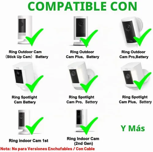 Vista 2 de Adaptador de alimentación y cable de 10 pies para cámara Ring, batería de cámara Ring Stick Up, batería de cámara Ring Spotlight Cam/Pro/Plus, Blink