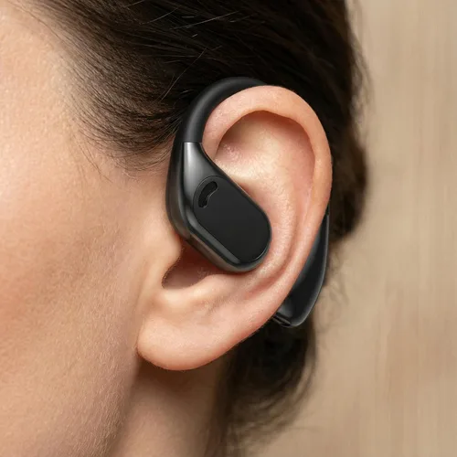 Vista 4 de Auriculares inalámbricos Bluetooth 5.4, pantalla LED, auriculares Bluetooth para entrenamiento/correr, controles táctiles con reducción de ruido AI