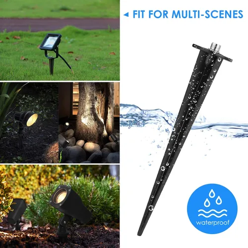 Vista 3 de 4 estacas de repuesto para luz solar de camino, accesorios de luces solares con tornillo M5 para pasarela, patio, jardín y patio