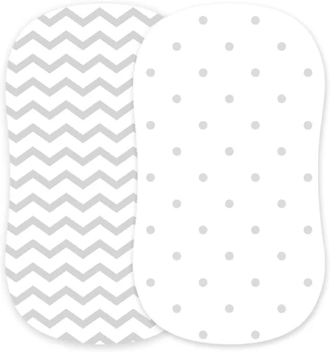 Vista 7 de Sábanas bajeras de moisés compatibles con Halo, Fisher Price, Delta, Graco, se adapta perfectamente a un protector de colchón rectangular ovalado
