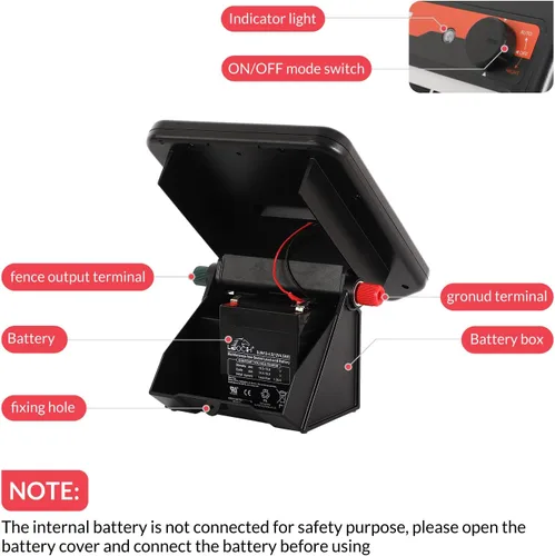 Vista 12 de Andmon Cargador eléctrico solar de la cerca MINI250 con el modo diurno o de la noche, cargador solar portátil de la cerca 0.25Joule